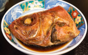東京都神津島：山下旅館別館の夕食（金目鯛）